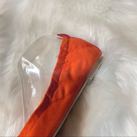 Restricted Multicolored Color Block Faux Suede Ballet Flat with Bow - Picture 7 of 9